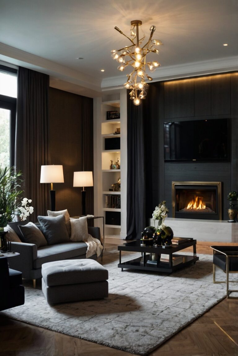 Black Living Room Ideas, Modern Living Room Design, Interior Design Inspiration, Chic Home Decor, Luxury Living Room Furniture