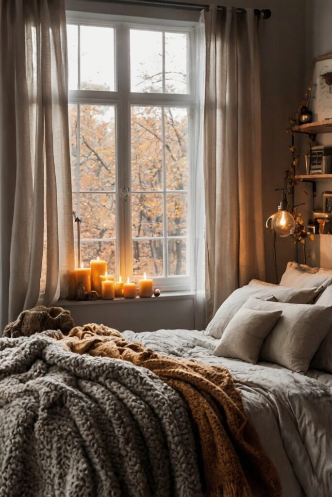 Stylish Bedroom Decor, Cozy Bedding, Fall Bedroom Ideas, Luxurious Bedroom Design, Elegant Bedroom Furniture