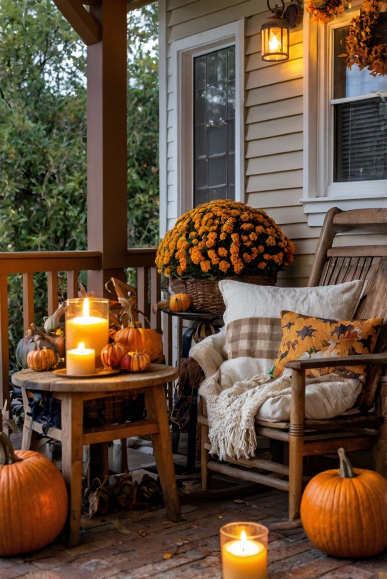 Fall porch decor, Outdoor living spaces, Autumn decorating ideas, Outdoor fall decorations, Front porch design