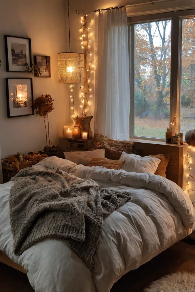 Upgrade bedroom decor, Fall bedroom ideas, Cozy bedroom design, Autumn home design, Stylish bedroom makeover