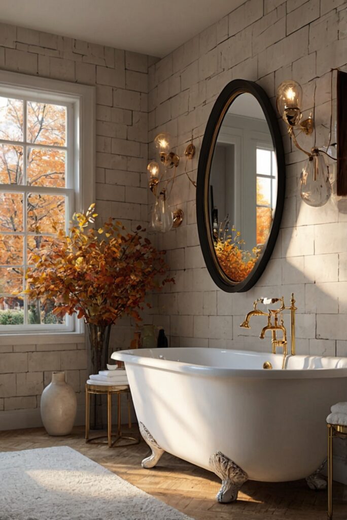 bathroom decor ideas, fall decor, bathroom inspiration, fall bathroom, autumn decor