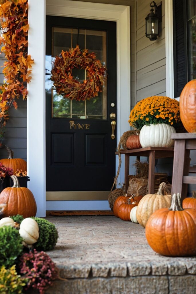 Fall porch decor, Fall porch ideas, Outdoor fall decorating, Fall front porch, Autumn porch decorations