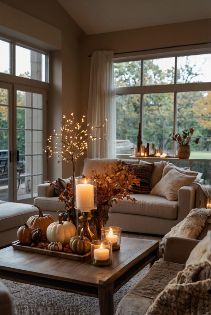 upgrade living room decor, fall home decor ideas, cozy living room design, autumn interior design, modern farmhouse decor