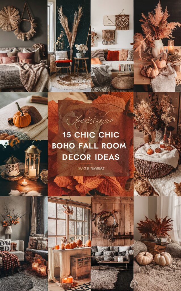 boho room decor ideas, bohemian home decoration, fall room styling, chic interior design, modern boho trends